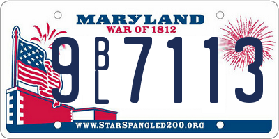 MD license plate 9BL7113