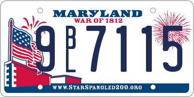 MD license plate 9BL7115