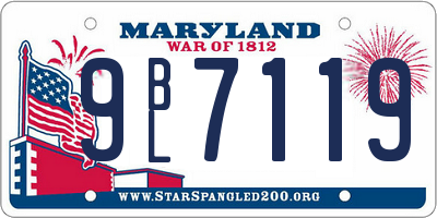 MD license plate 9BL7119