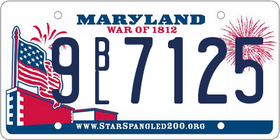 MD license plate 9BL7125