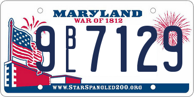MD license plate 9BL7129