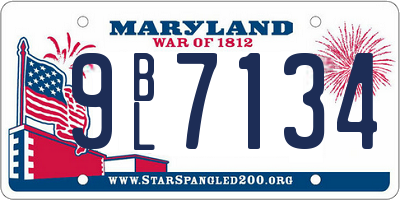 MD license plate 9BL7134