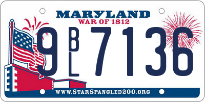 MD license plate 9BL7136