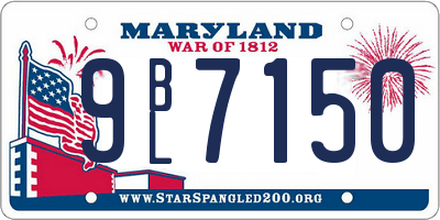MD license plate 9BL7150