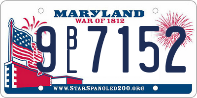 MD license plate 9BL7152