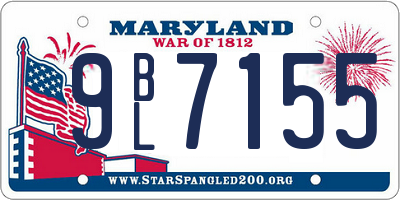 MD license plate 9BL7155