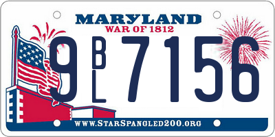 MD license plate 9BL7156