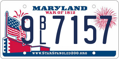 MD license plate 9BL7157