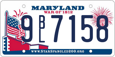MD license plate 9BL7158