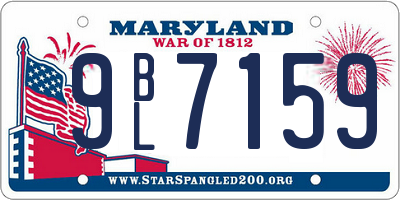 MD license plate 9BL7159