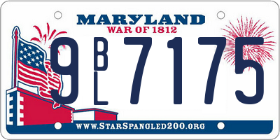 MD license plate 9BL7175
