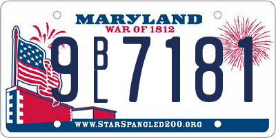 MD license plate 9BL7181