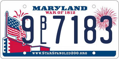 MD license plate 9BL7183