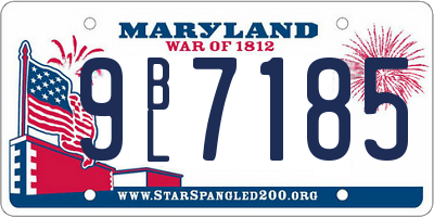 MD license plate 9BL7185