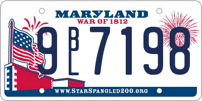 MD license plate 9BL7198