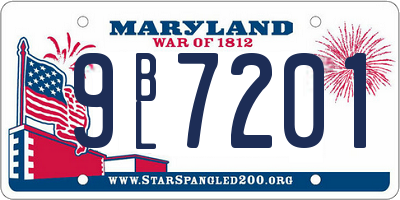 MD license plate 9BL7201