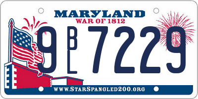 MD license plate 9BL7229