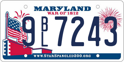 MD license plate 9BL7243