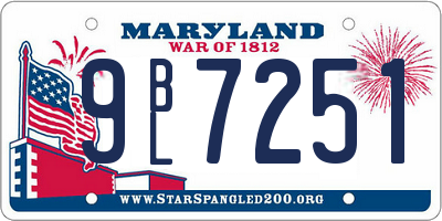 MD license plate 9BL7251