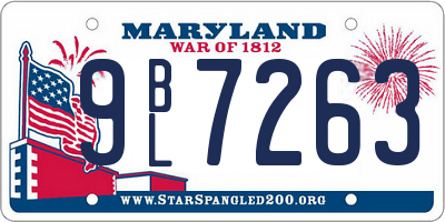 MD license plate 9BL7263
