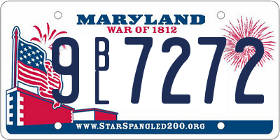 MD license plate 9BL7272