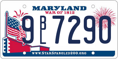 MD license plate 9BL7290