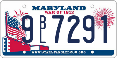MD license plate 9BL7291