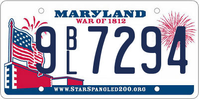 MD license plate 9BL7294