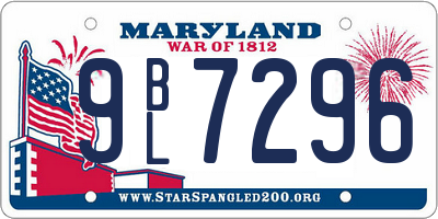 MD license plate 9BL7296