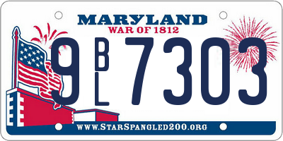MD license plate 9BL7303