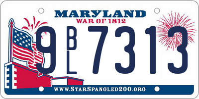 MD license plate 9BL7313