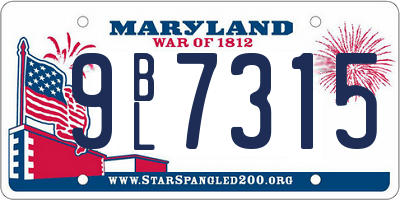 MD license plate 9BL7315