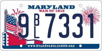MD license plate 9BL7331