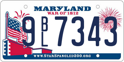 MD license plate 9BL7343