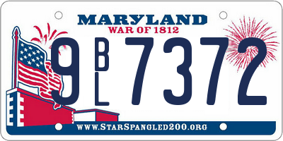 MD license plate 9BL7372