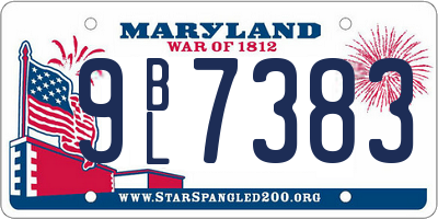 MD license plate 9BL7383