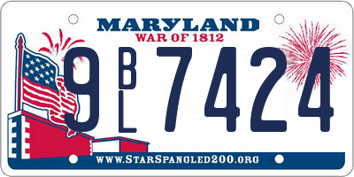 MD license plate 9BL7424