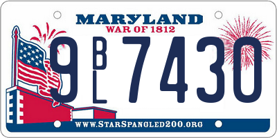 MD license plate 9BL7430