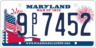 MD license plate 9BL7452