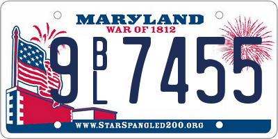 MD license plate 9BL7455
