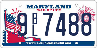 MD license plate 9BL7488
