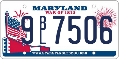 MD license plate 9BL7506