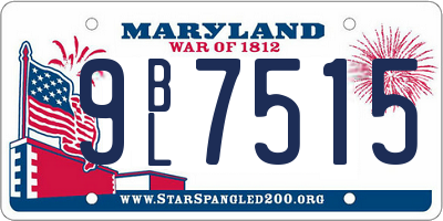 MD license plate 9BL7515