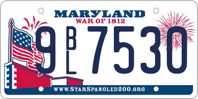 MD license plate 9BL7530