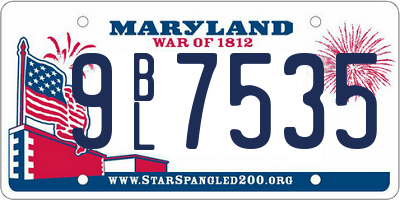 MD license plate 9BL7535