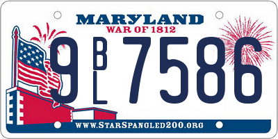 MD license plate 9BL7586