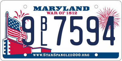 MD license plate 9BL7594