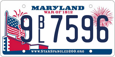 MD license plate 9BL7596