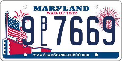 MD license plate 9BL7669