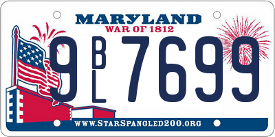 MD license plate 9BL7699